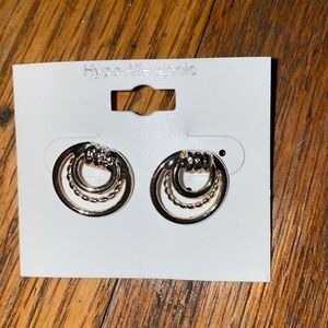 SILVER circle earrings